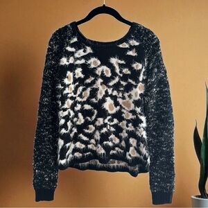 Miss Me fuzzy animal print sweater women’s size XS